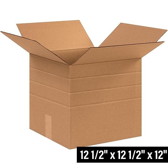 12.5" x 12" x 12.5" Multi-Depth Shipping Boxes, Brown, 25/Bundle (MD121212R)~#|#~6827409C-3666-49E5-82727B5E79908B6A_sc7