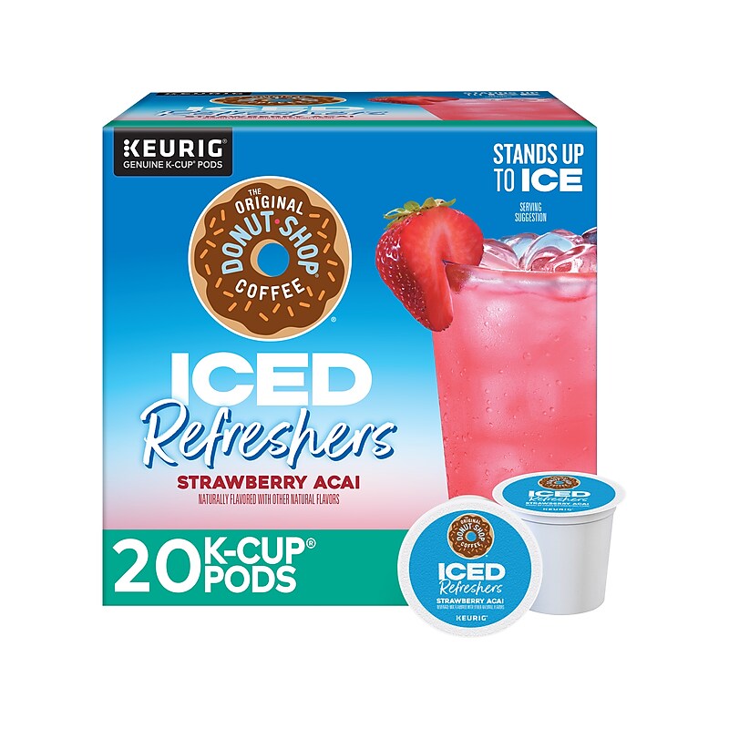 The Original Donut Shop Iced Refreshers Strawberry Acai, Keurig® K-Cup® Pods, 20/Box (5000379382) image 1