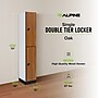 Alpine Industries 72" 2-Tier 1-Column Storage Locker, Oak (701-O-1--TPL-MK)~#|#~683A956A-EA7F-4D94-88BB880BFF3C6273_sc7