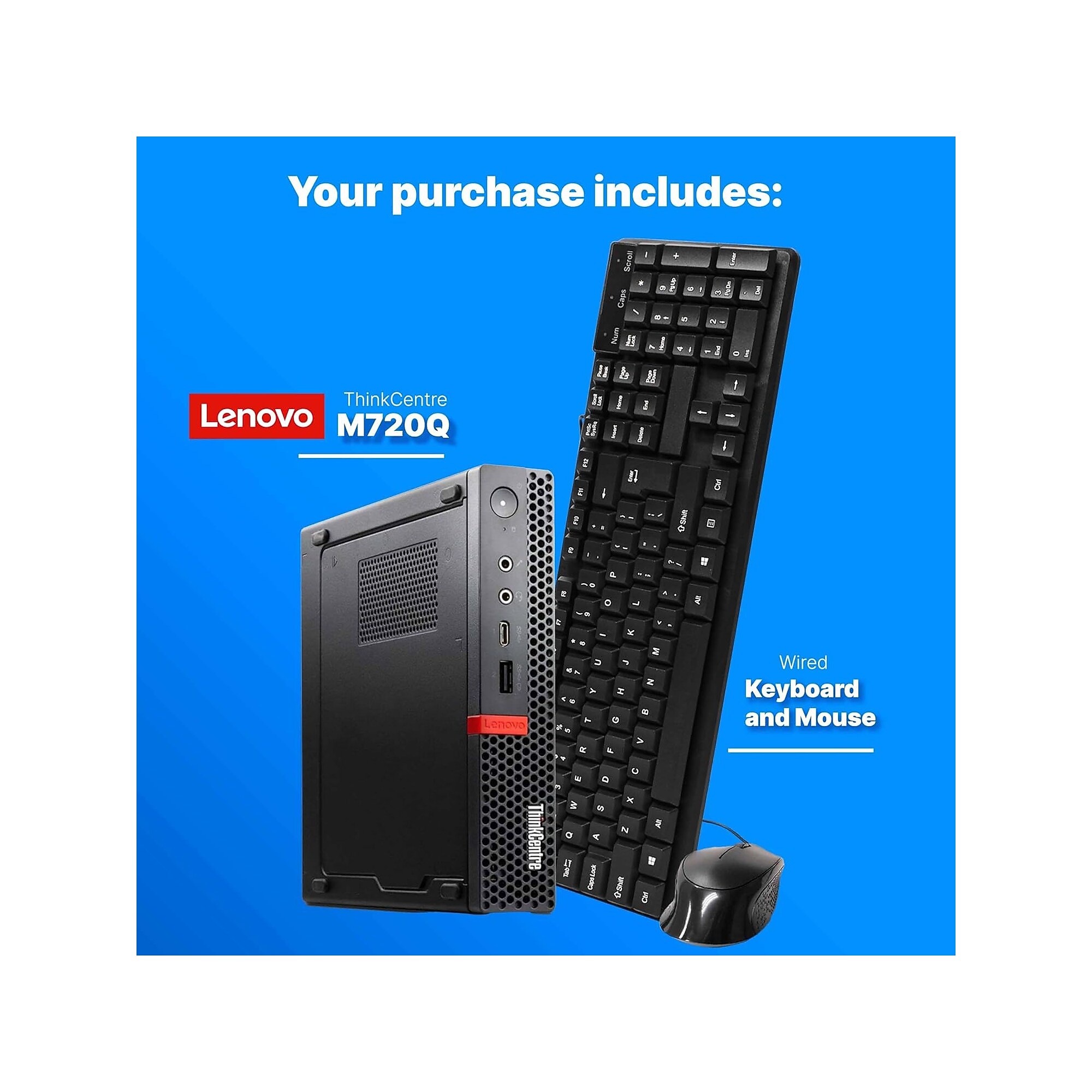 Lenovo ThinkCentre Refurbished Micro Desktop Computer, Intel Core i5-8400T, 8GB RAM, 250GB SSD, Windows 11 Pro, Keyboard + Mouse Sansujyuku sansujyuku.com