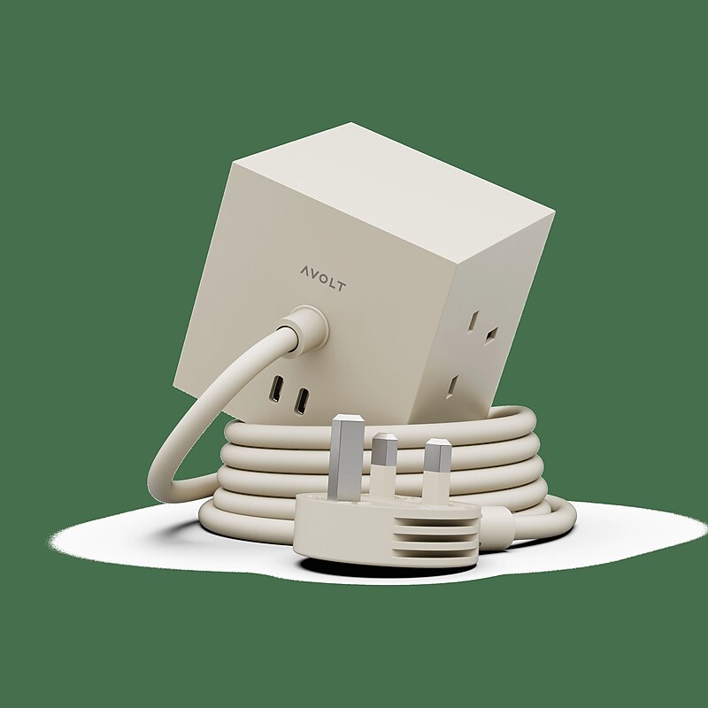 AVOLT 5.9' 3-Outlet Power Extender with USB-C,Brown (SQ1-NABC30-18BE) image 1