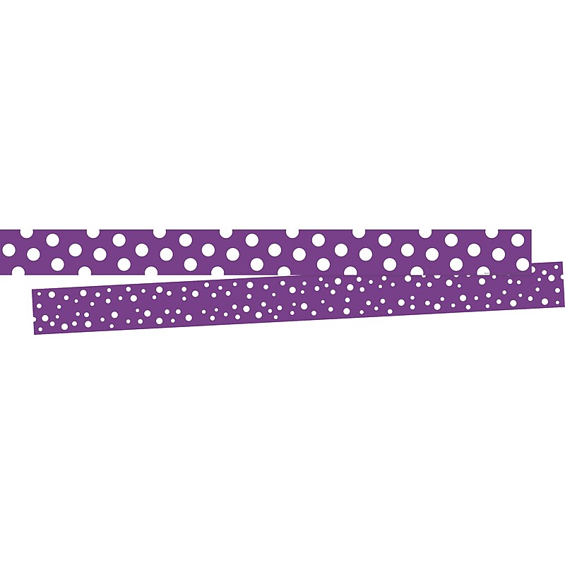 Barker Creek Double-Sided Border, 35" x 3", Dot to Dot Grape, 24/Pack (4437) image 1