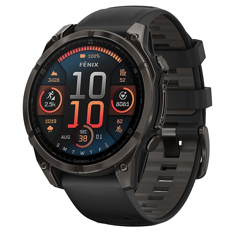 Garmin fenix 8 AMOLED Multisport GPS Smartwatch, Carbon Gray & Black, 47mm (GRM0290420) image 1