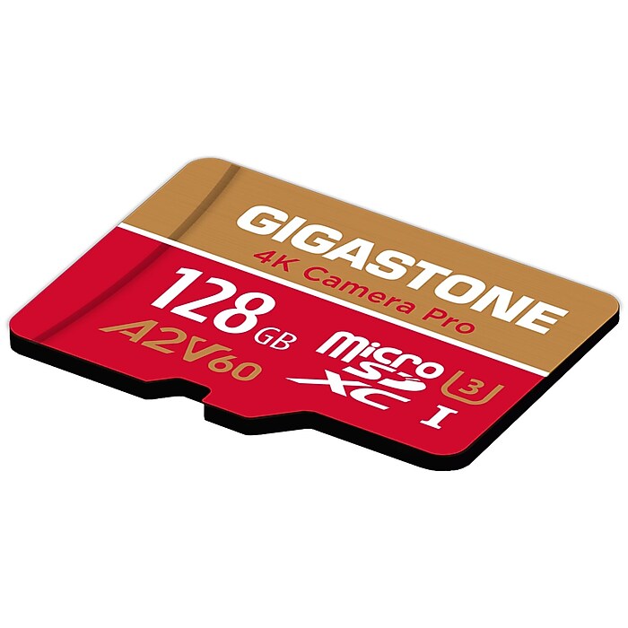 Gigastone 128GB Micro SD Card with Adapter, Class V60, 120/80 MB/s