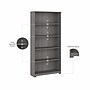 Bush Furniture Cabot Tall 66"H 5-Shelf Bookcase with Adjustable Shelves, Modern Gray (WC31366)~#|#~685A44C5-5F0C-4032-A92916CED539D768_sc7