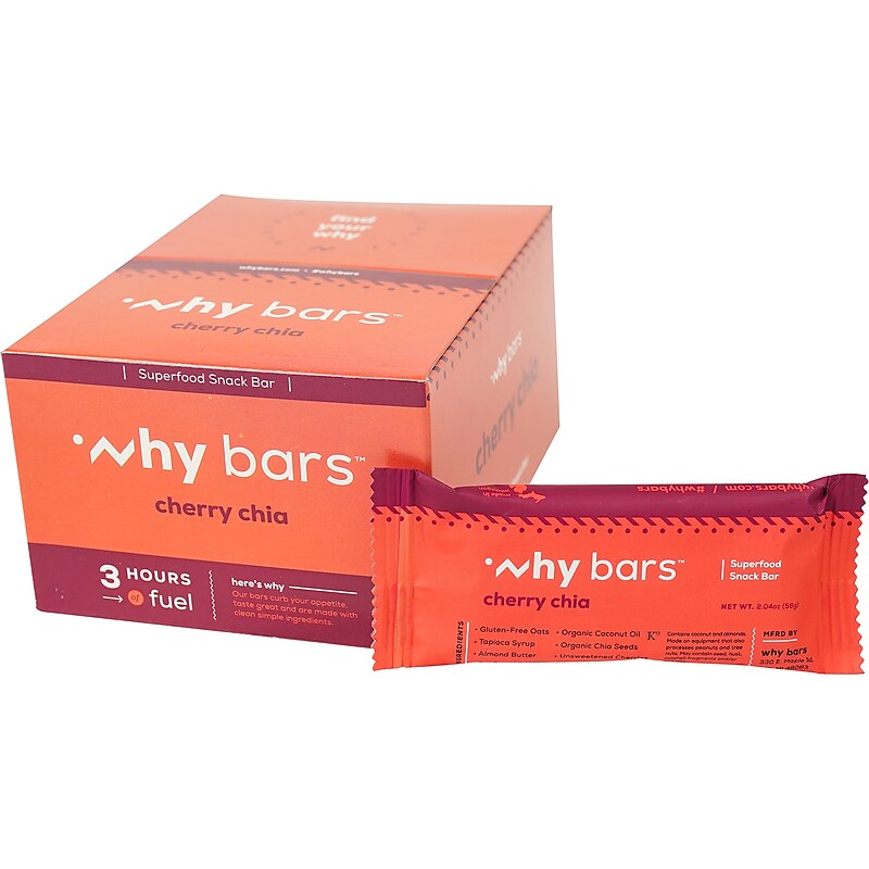 Why Bars Gluten-Free Cherry Chia Superfood Energy Bar, 2.04 oz., 12 Bars/Box (WB4) image 1