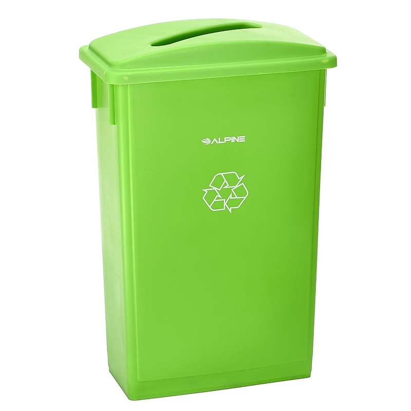 Alpine Industries Polypropylene Recycling Bin, 23 Gallon, Lime Green , 3/Pack (ALP4778-4-LGRN-3) image 1