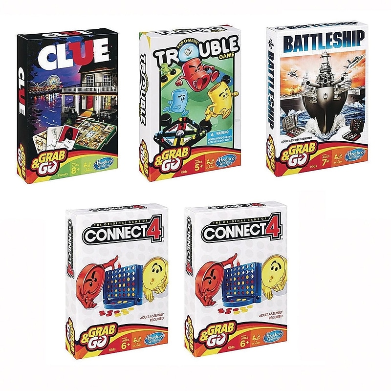 Hasbro Grab & Go Mini Board Games, 5/Pack (W15171CS) image 1
