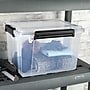 Sterilite 34 Quart Gasket Box with Lid, Plastic, Clear/Black, 4/Carton (39339004)~#|#~686EEDD9-A994-4192-972A5D1C4B232A36_sc7