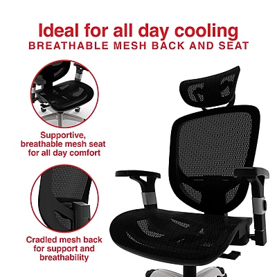 Staples Hyken Ergonomic Mesh Swivel Task Chair - Thumbnail 3