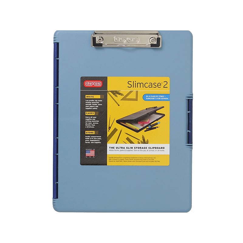 Dexas International Slimcase 2 Plastic Storage Clipboard, Letter Size, Assorted Colors (3517-AST2) image 1