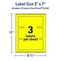 Avery Laser/Inkjet Multipurpose Rectangle Labels, 3" x 7", Neon Yellow, 60/Pack (94250)~#|#~687D5643-94E4-4B73-B7DEFAFEAC90F88E_sc7