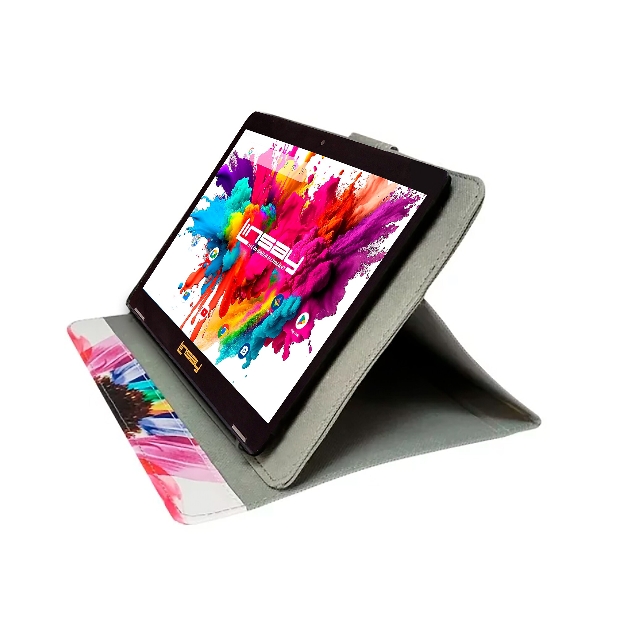 Linsay Octa Core 10.1″ Tablet, 128GB Storage, Android 15, Bundled with Rainbow Marble Case and Stylus Pen (F10IPGCRAIN) Sansujyuku sansujyuku.com