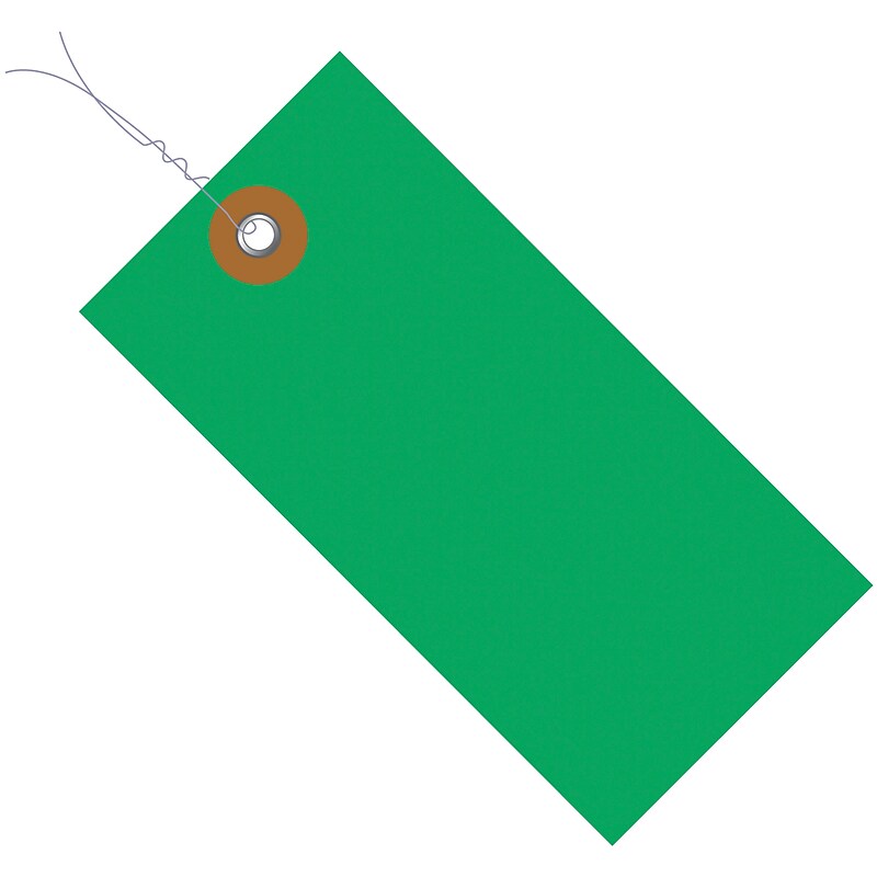 Staples Tyvek Shipping Pre-Wired Tag, 6 1/4" x 3 1/8", Green, 100/Case image 1