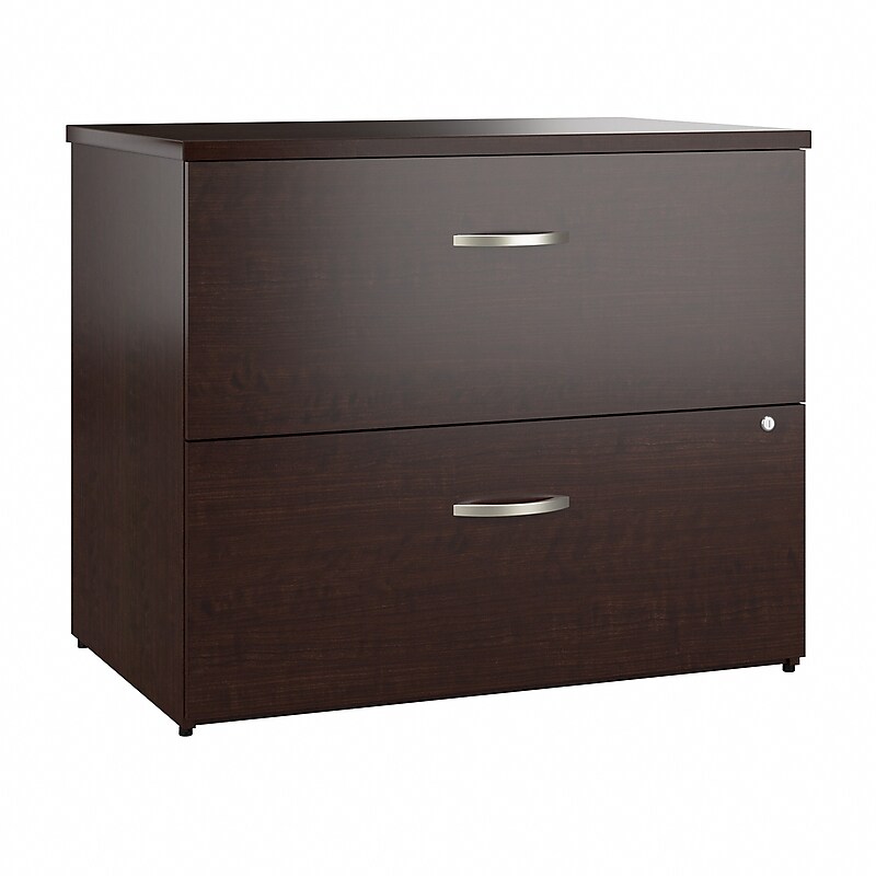 Bush Business Furniture Office in an Hour 2 Drawer Lateral File Cabinet, Mocha Cherry (OIAH011MRSU) image 1
