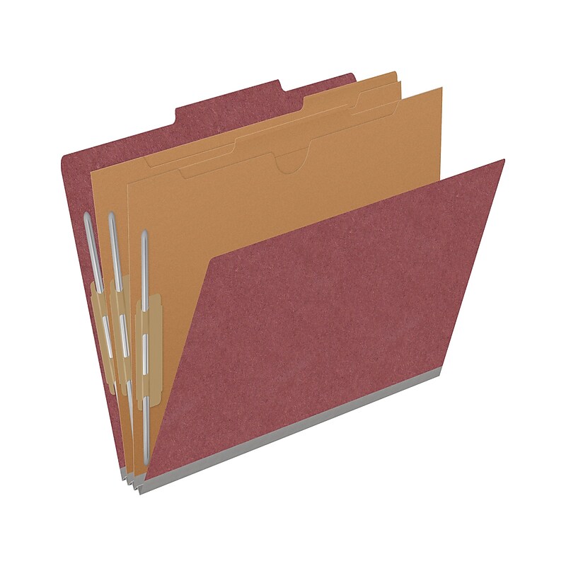 Medical Arts Press Pressboard Classification Folder, 2-Dividers, 2" Expansion, Letter Size, Red, 10/Box (DV-T42-26-3ARD-PKT) image 1