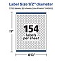 Avery Round Laser/Inkjet Round Multipurpose Labels, 0.5" Dia., White, 7700 Labels/Box (94503)~#|#~68931CF5-A310-4BC9-A3AC7742B49B306D_sc7