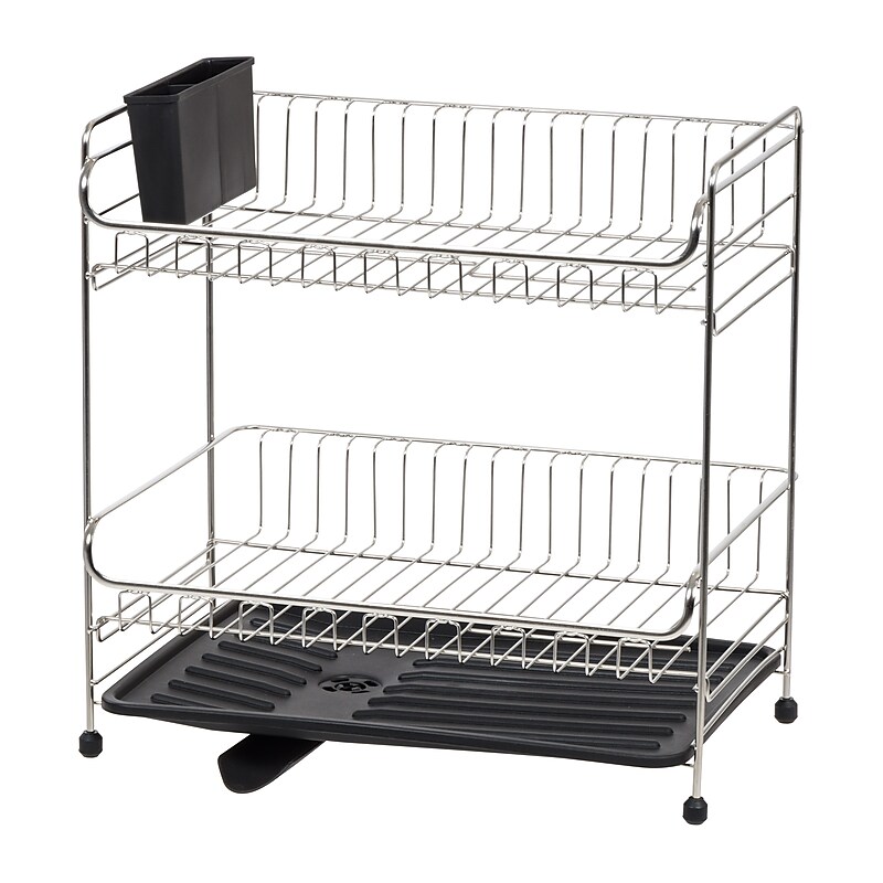 Iris Stainless Steel Dish Rack, Black (586692) image 1