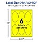 Avery Laser/Inkjet Oval Multipurpose Labels, 4.25" x 2.5", Neon Yellow, 120/Pack (94058)~#|#~68986E1E-F857-4818-B47035391123C069_sc7