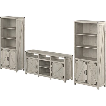 kathy ireland® Home by Bush Furniture Cottage Grove TV Stand, Screens up to 70", Cottage White (CGR021CWH)