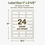 Avery Hemp Rectangle Laser/Inkjet Multipurpose Labels, 1" x 2-1/2", Off-White (480/Pack)~#|#~68A5FDEE-4A8A-4603-868A7920219A8BA9_sc7