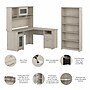 Bush Furniture Cabot 60" L-Shaped Desk with Hutch and 5-Shelf Bookcase, Linen White Oak (CAB011LW)~#|#~68AB10B7-AE1D-4445-9ACD91031C5F2FFB_sc7
