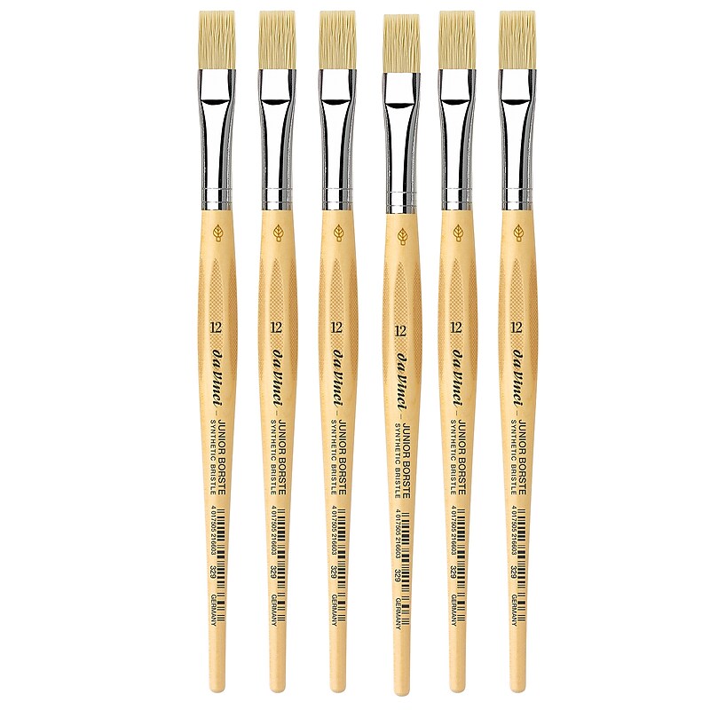 da Vinci JUNIOR Mixed Media Synthetic Bristle, Flat Brush, 6/Bundle (DVXVA32912-6) image 1