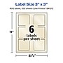 Avery Pearlized Ivory Square Multipurpose Labels, 3" x 3", Ivory, 600/Box (94101)~#|#~68B6FAC6-3B8B-4313-A65D6D445E53EB32_sc7