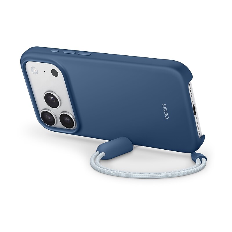Beats iPhone 17 Pro Kickstand MagSafe Lanyard Phone Case for iPhone 17 Pro, Shock Absorbing, Bedrock Blue (MGTP4LL/A) image 1
