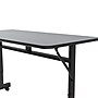 Correll Econoline 48"W x 24"D Adjustable Foldable Training Room Table, Laminate, With Wheels, Gray Granite (FTM2448TF15)~#|#~68D1F038-2492-4E89-8C7E5DEC4C3C3DB5_sc7