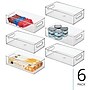 iDESIGN Stackable Plastic Storage Bin, 4" x 14.6"x 8", Clear, 6/Pack (29007M6)~#|#~68D27E9E-471A-4EB0-9B69BAC5730AA064_sc7