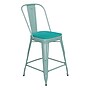 Flash Furniture Carly Indoor-Outdoor Counter Height Stool with Back, Mint with Mint Seat (ET353424MINTP1M)~#|#~68DA9F47-5771-4DBF-ADCF94339BF72934_sc7