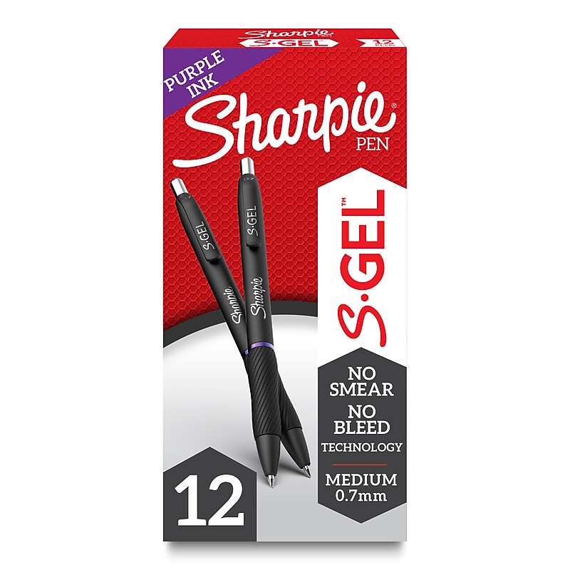 Sharpie S-Gel Retractable Gel Pen, Medium Point, Purple Ink, Dozen (2126235) image 1