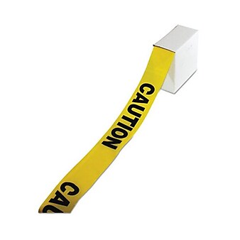 Impact Site Safety Barrier Tape, "Caution" Text, 3" x 1,000 ft, Yellow/Black (IMP7328)