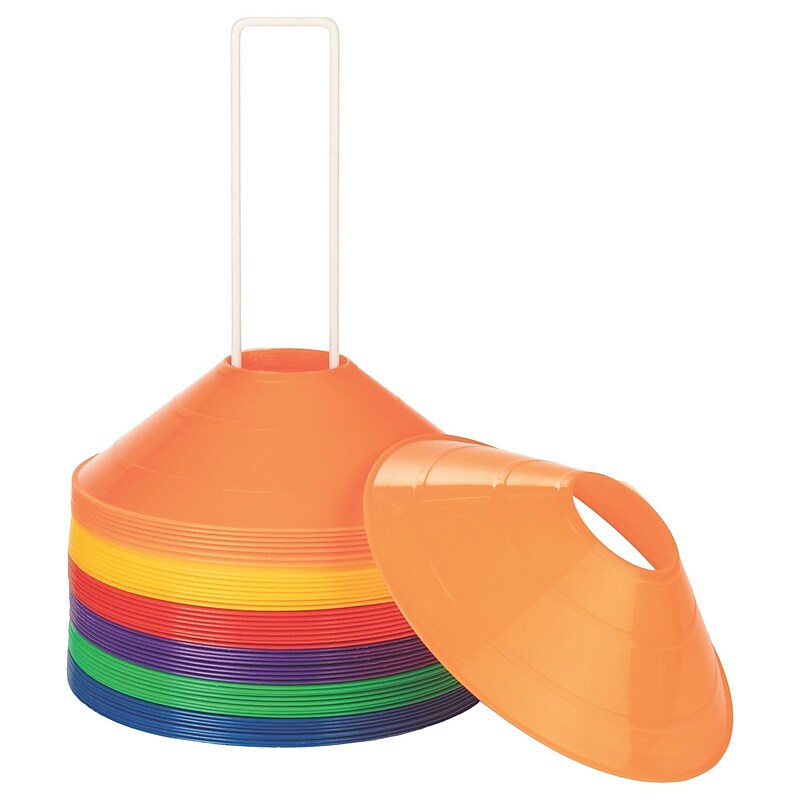 Champion Sports Plastic Saucer Field Cone Set, Assorted Colors, 48/Set (CHSSCXSET) image 1