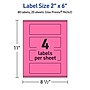 Avery Laser/Inkjet Rectangle Multipurpose Labels, 2" x 6", Bright Pink, 80/Pack (94242)~#|#~68E843F3-3766-43EB-8D9543C6611FCFC0_sc7