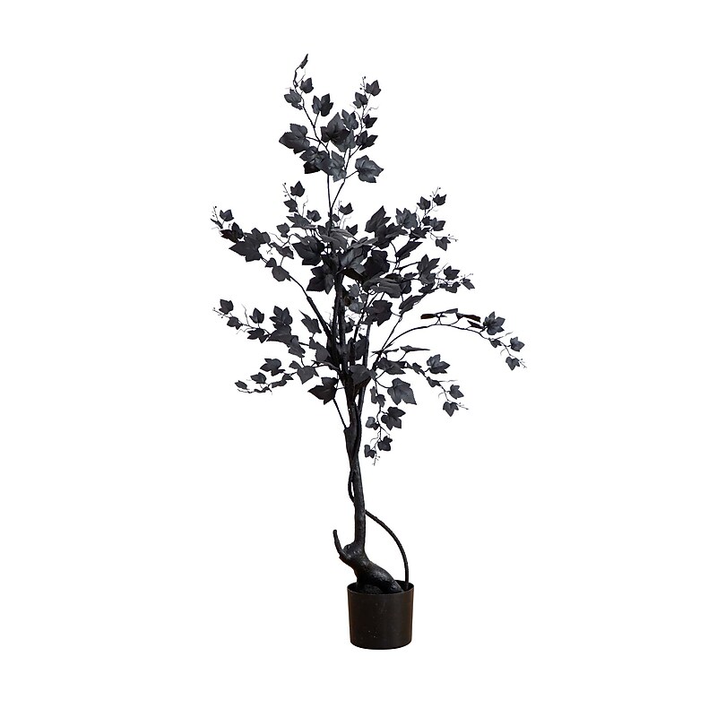 Nearly Natural 4' Halloween Black Maple Artificial Fall Tree (T4726) image 1