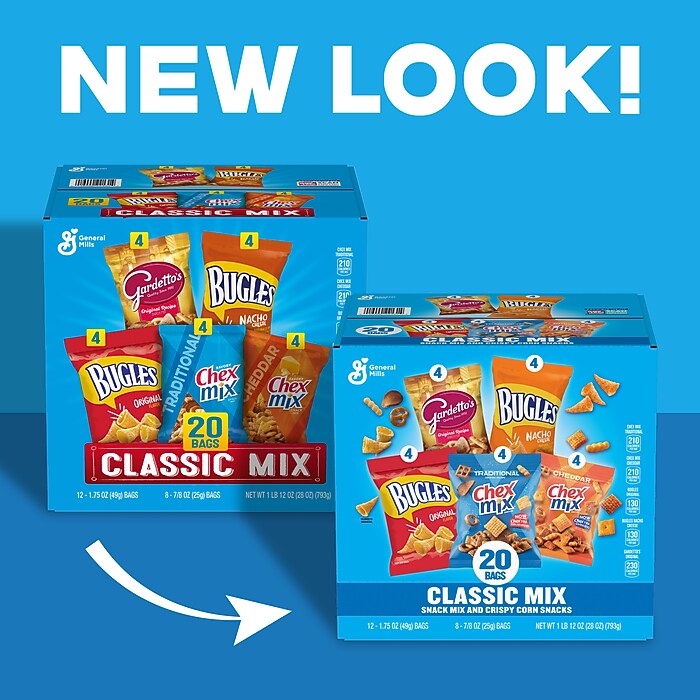 General Mills Classic Mix Variety Snack Box, 12 oz., 20 Bags/Box