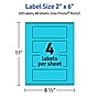 Avery Printable Rectangle Multipurpose Labels, 2" x 6", Bright Blue, 320/Box (94242)~#|#~68F00842-80FF-4B39-A5173CFC5ED179AC_sc7