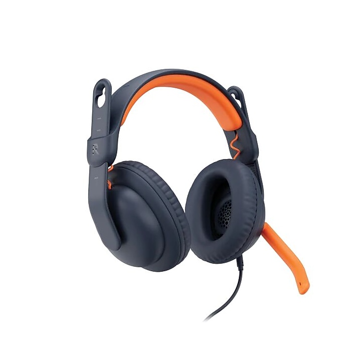 Logicool 3点 Logitech Zone Learn 3.5mm Stereo Computer Headset, Blue/Orange