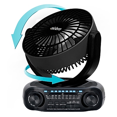 Airbro 5-inch 3-Speed Oscillating Desk Fan, Black (GSDRXF50) Sansujyuku sansujyuku.com