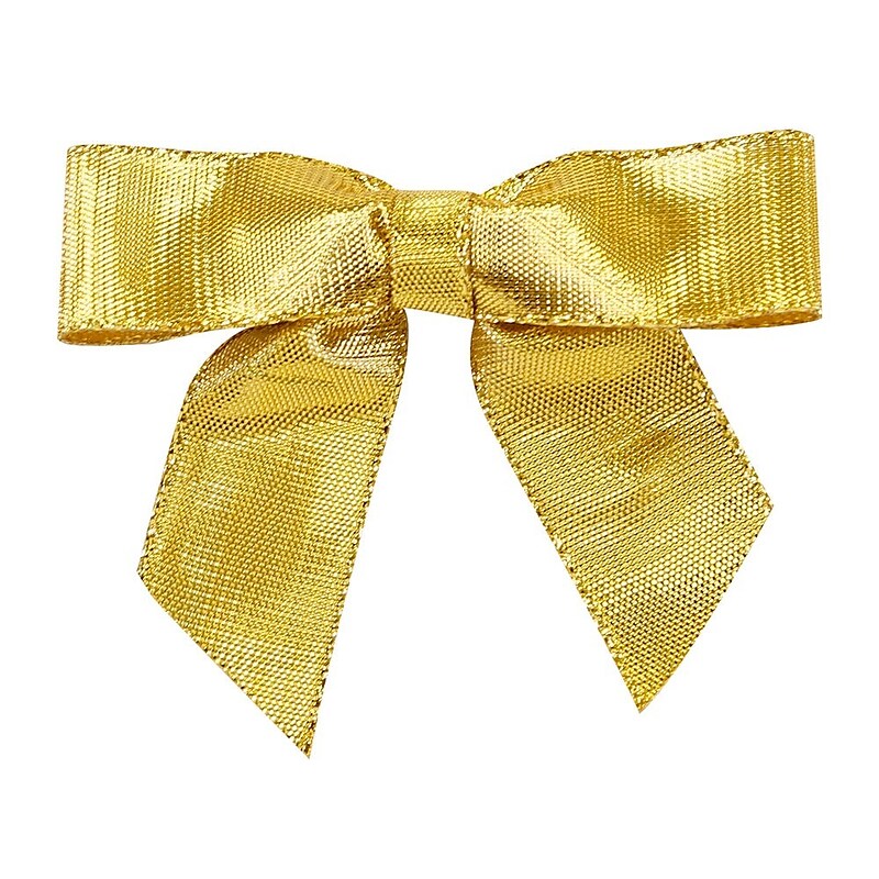 JAM Paper Metallic Bows, Gold Lame, 100/Pack (52640349264) image 1