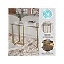 Martha Stewart Eli 47"W Glass/Steel Home Office Desk, Clear/Polished Brass (XUDK1GLD)~#|#~68FA6854-23F2-4855-8E99BF67F8192D0F_sc7