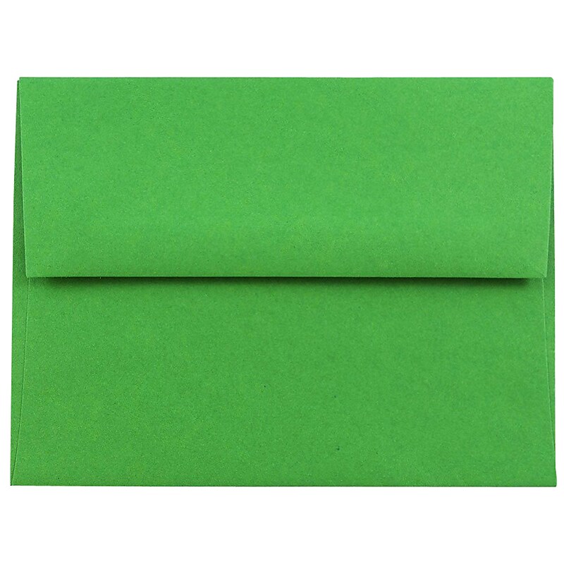 JAM Paper A2 Booklet Envelope 4 3/8" x 5 3/4", Green, 100/Pack (15843d) image 1