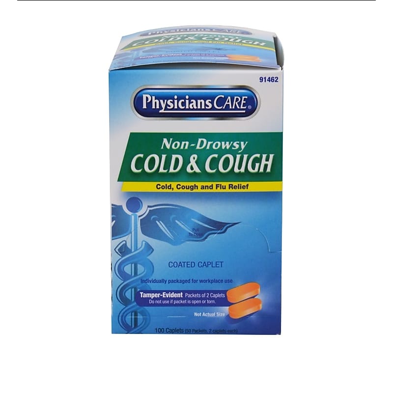 PhysiciansCare Cold & Cough Tablets, 2/Pack, 50 Packs/Box (91462-001) image 1