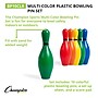 Champion Sports Plastic Bowling Pin Set, Assorted Colors, 10/Set (CHSBP10CLR)~#|#~690A6FDE-FDE6-4C14-9AECA5297F5F6563_sc7