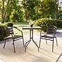 Flash Furniture Lila Glass Top Metal Table with 2 Stack Chairs, 23.75'' Square Bronze (TH0731SQ017CBZ2)~#|#~690D6554-480A-466E-88B64D6CC7A3725A_sc7