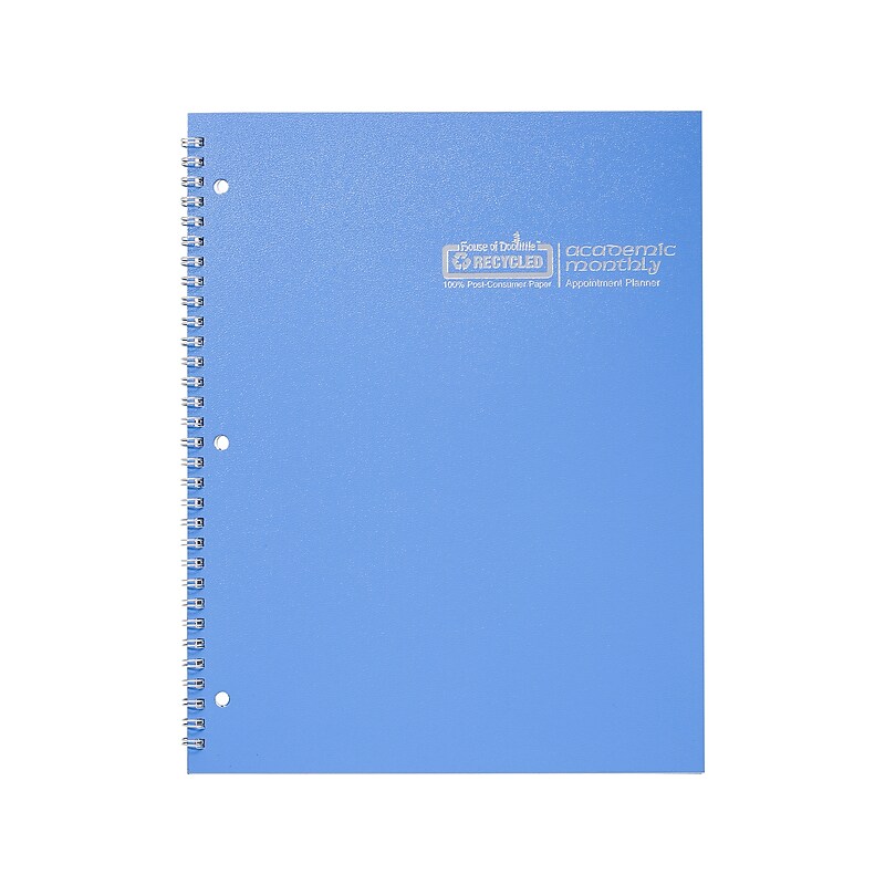 2024-2025 House of Doolittle 8.5" x 11" Academic Monthly Planner, Leatherette Cover, Bright Blue (26308-25) image 1