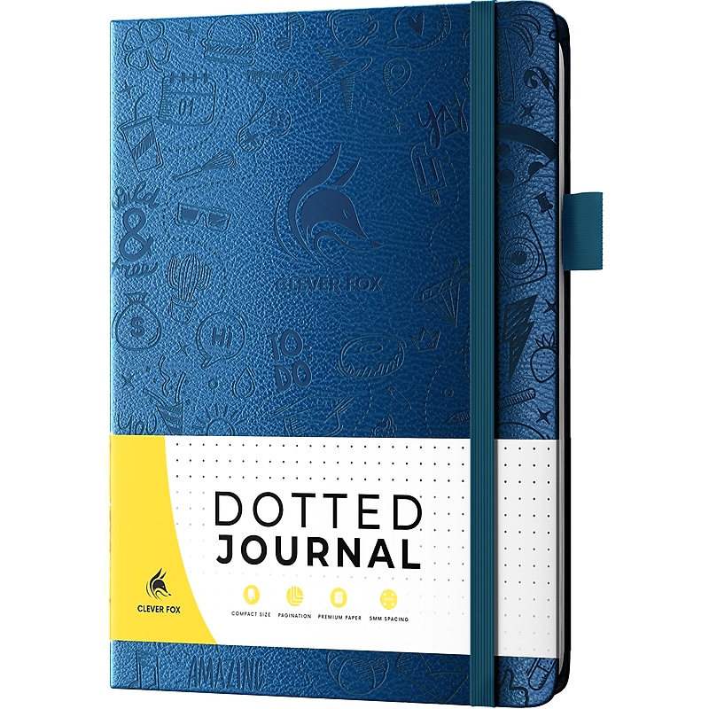 Clever Fox Journal, 5.8" x 8.3", Dotted Ruled, Blue (4J-7Y7G-96QA) image 1
