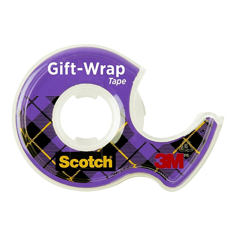 Scotch Giftwrap Clear Tape Refill, 0.75" x 23.61 yds., 1" Core, 4 Rolls/Pack (415) image 1